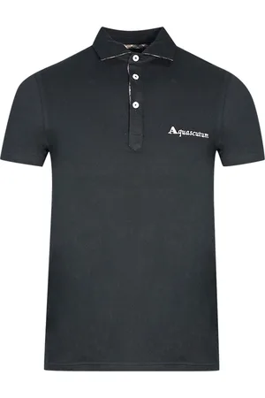 Aquascutum Signature Logo Schwarzes Poloshirt