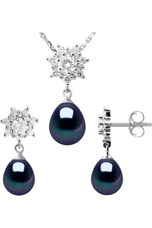 Diadema BIARRITZ Adorno Halskette & Ohrringe baumeln Süßwasserperle 925
