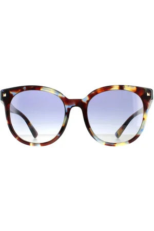 VALENTINO Runde Damen Havanna Mehrfarbig Blau Gradient VA4083 Sonnenbrille