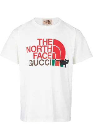 Gucci Weisses T-Shirt mit normaler Passform von X The North Face Design