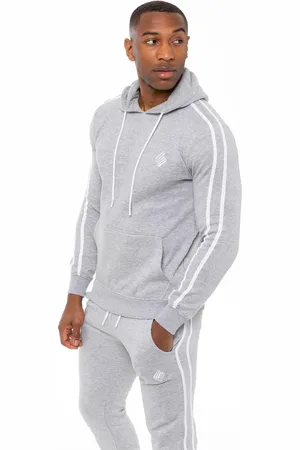 Enzo Gestreifter Herren Pullover Hoodie