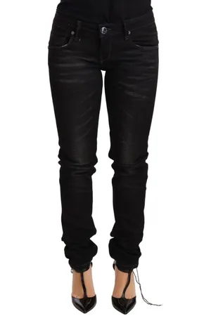 ACHT Gewaschene Slim-Fit-Hosenjeans aus Baumwolle mit niedriger Taille