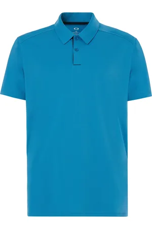 Oakley Divisional Button Up Blue Mens Golf Polo Shirt 433690 6cs