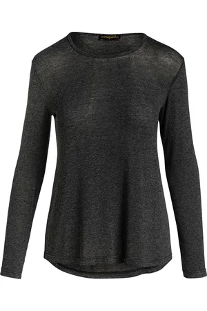 Conquista Dunkelgraues Feinstrick-Top