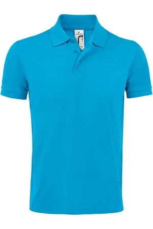 Sols Mens Prime Pique Plain Kurzarm-Poloshirt (Aqua)