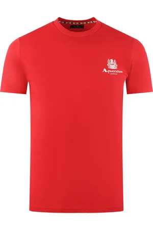 Aquascutum London Aldis Marke Logo auf Brust T-Shirt
