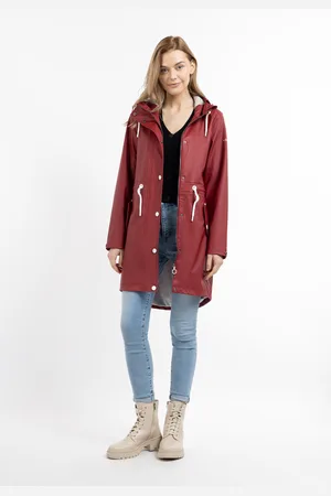 Dreimaster Regenmantel Damen Dunkelrot