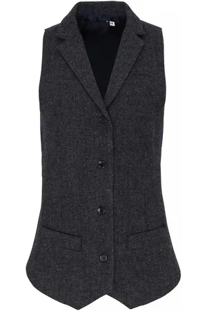 Premier Womens/Ladies Fischgrätenweste (Charcoal)