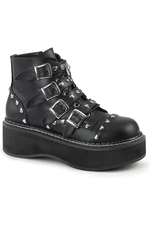 Demonia Emily 315 Schwarze Stiefeletten mit Nieten