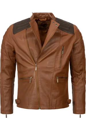 rock creek Lederjacke Hellbraun