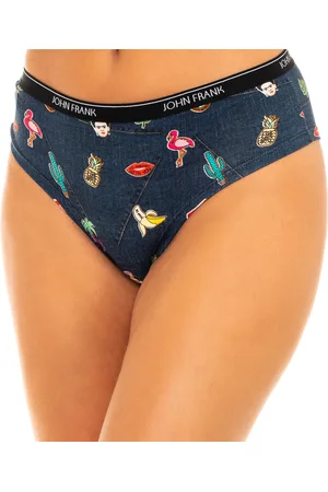JOHN FRANK Brasilianisches Damenhöschen aus elastischem, atmungsaktivem Baumwollgewebe WJFD-H14-FUNDENIM-MULTICOLOR