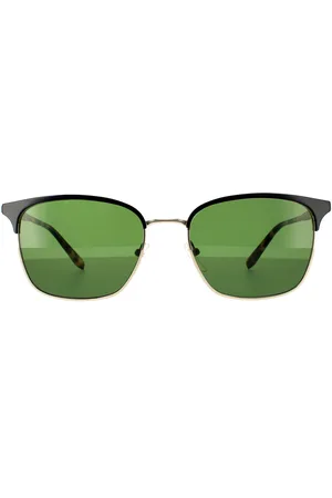 Salvatore Ferragamo Square Herren mit glänzendem Gold Schildkröte Grün Sonnenbrille