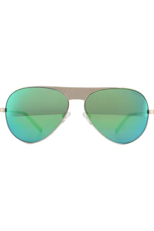 Polaroid Aviator Mens Light Grau Metallic Grün Polarisierte Sonnenbrille