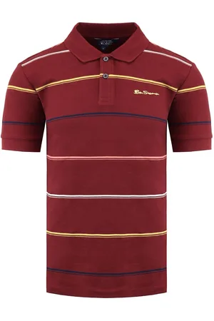 Ben Sherman Strippte Herren Burgunder Polo -Hemd
