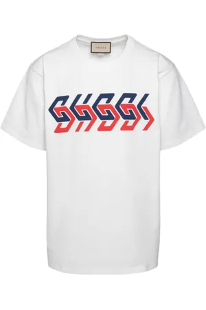 Gucci Mirror Logo Regular Fit Weisses T-Shirt