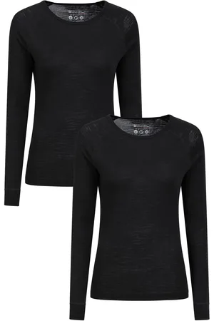 Mountain Warehouse Womens/Ladies Merino Wool Round Neck Base Layer Top (2er Pack)