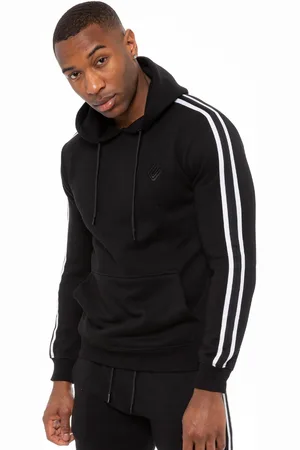 Enzo Gestreifter Herren Pullover Hoodie