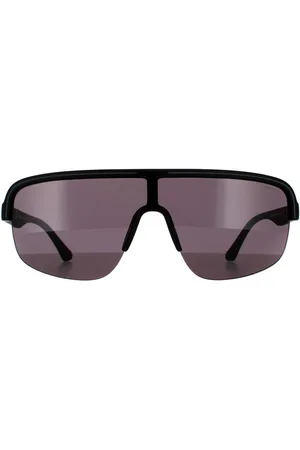 Police Semi Rimless Mens Matte Black Smoke Grey Sonnenbrille