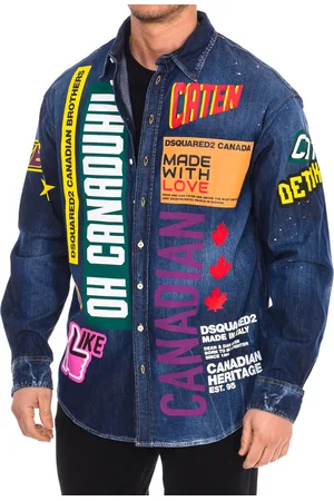 Dsquared2 Langärmliges Jeanshemd für Herren mit Patches S74DM0505-S30341