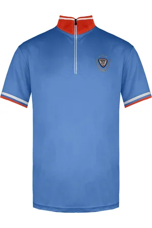 Rossignol Kurzarm 3/4 Reißverschluss Up Blue/Orange Herren Virage Polo Shirt Rldmy10 793