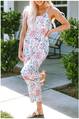Azura Exchange Jumpsuit mit Spaghettiträgern und weitem Bein für Damen in
