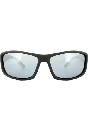 Polaroid Sport Wrap Mens Gelb Grau Silber Spiegel polarisierte Sonnenbrille