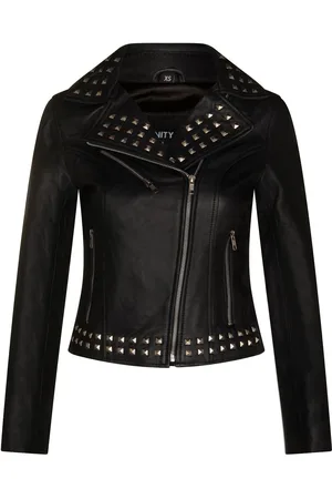 Infinity Damen Gothic Biker-Lederjacke mit Nieten-Bilbao