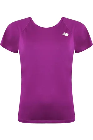 New Balance Neues Gleichgewicht Kurzarm Pink Round Neck Womens Kern Run T-Shirt WT93868 JJL