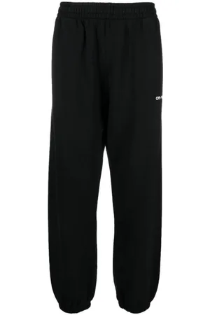OFF-WHITE Caravag Diag Design Schmale, schwarze Jogginghose mit Bundchen
