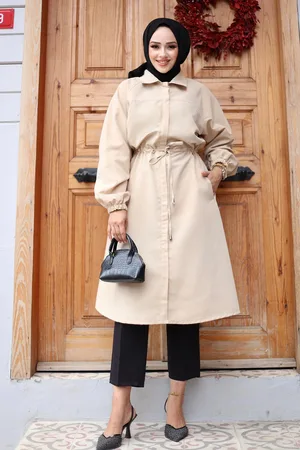 HERITA Verdeckter Knopfleisten-Trenchcoat