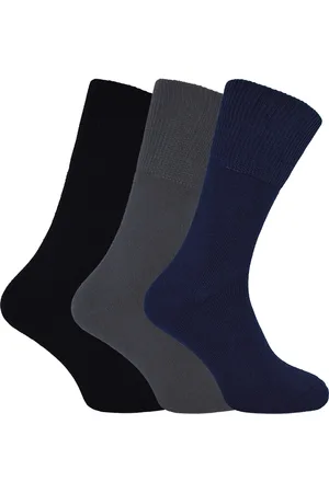 THMO Bambus-Thermosocken für den Winter | | Herren- & Damengrößen | Warme dicke Bambussocken - -Marine-Grau