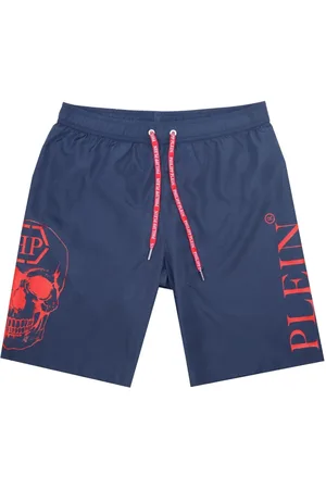 Philipp Plein PP Skull Marineblaue Badeshorts