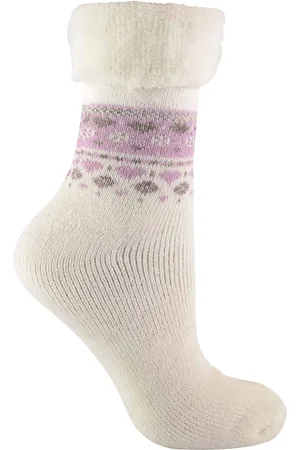 Sock Snob Damen Turn Over Top Warme Thermo-Winter-Nordic-Bettsocken