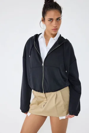 No Matter What Apparel Weiches Zip-Up Crop Sweatshirt