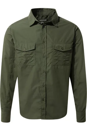 Craghoppers Mens Kiwi Langarmhemd (Zederngrün)