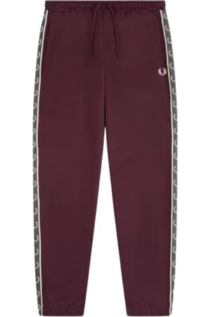 Fred Perry – Saisonale, oxbloodrote Jogginghose mit versiegeltem Saum