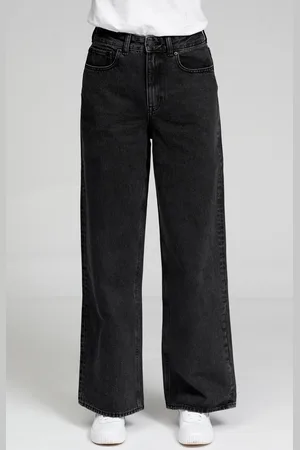 TeeShoppen Die Original Performance Wide Jeans - gewaschener schwarzer Denim