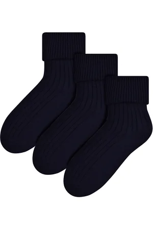 Steven 3 Paar Womens Wool Bed Socks | | Luxury Warm Lounge Sleep Socks - Black