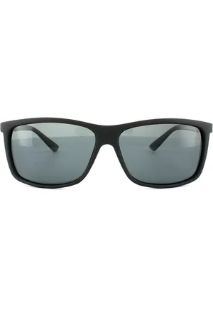 Polaroid Rectangle Mens Grau Polarisierte Sonnenbrille