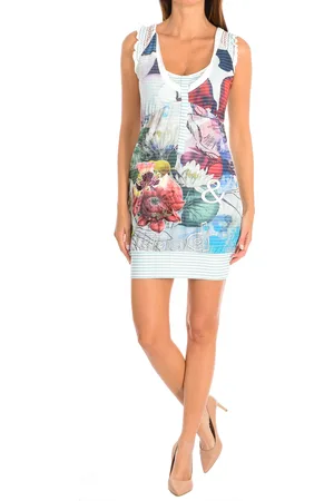 Desigual Damen Rundhalsausschnitt ärmelloses Kleid 37V2022