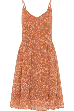 Dreimaster Kleid Damen Orange Mehrfarbig