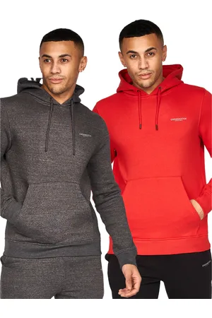 Crosshatch "Traymax" Kapuzenpullover für Herren (2er-Pack) ( /Holzkohle)