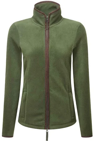 Premier Womens/Ladies Artisan Fleece-Jacke mit Kontrastbesatz (Moosgrün/Braun)