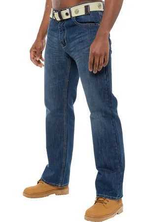 Enzo | Herren Regular Fit Denim Jeans mit Gürtel