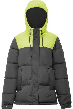 MO Wattierte Steppjacke Damen Schwarz Saure Limette
