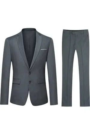 Allthemen 2-teiliger Slim Fit-Anzug für Herren mit zwei Knöpfen