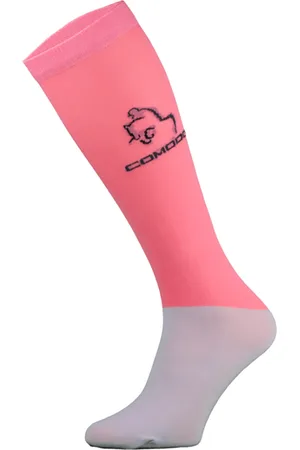 COMODO Femme Chaussettes Equitation | Chaussettes Hautes Longues pour Eté - Rose Du Saumon