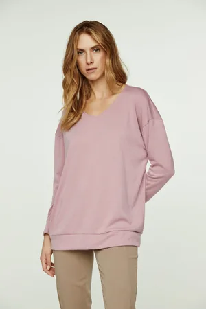 Conquista Rosa V-Ausschnitt-Strick-Top