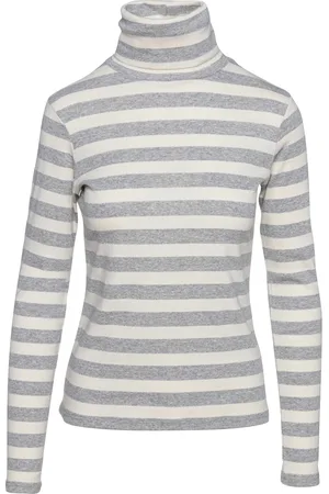 Conquista Gestreiftes Poloshirt in Ecru und Grau