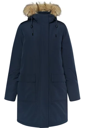 Dreimaster Winterparka mit Kunstfell Damen nachtblau